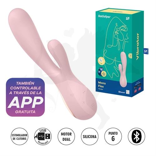 Mono Flex mauve vibrador con control Bluetooth via APP